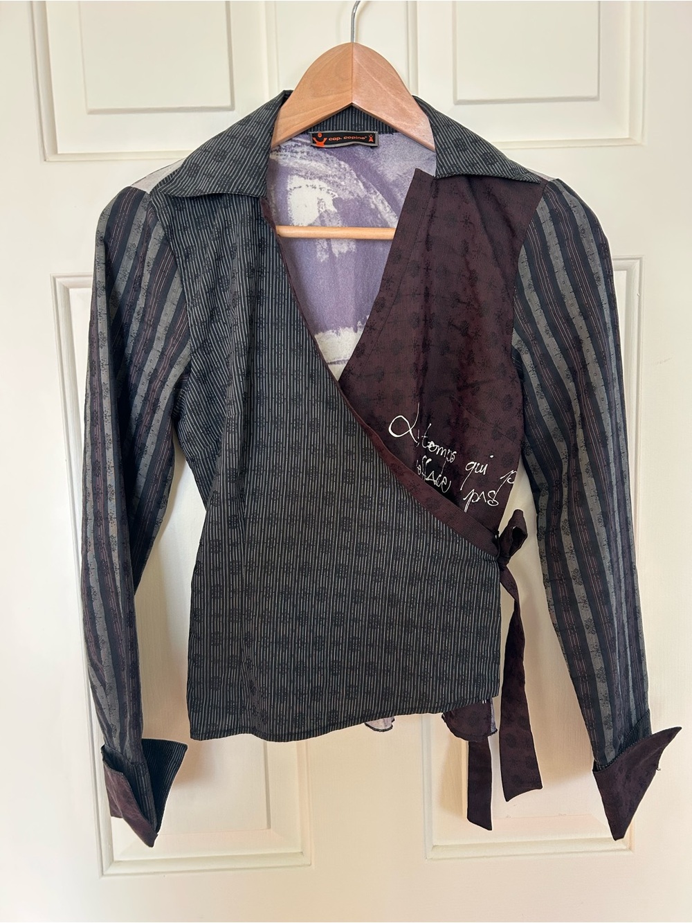 Unique Striped Wrap Blouse from Portugal
